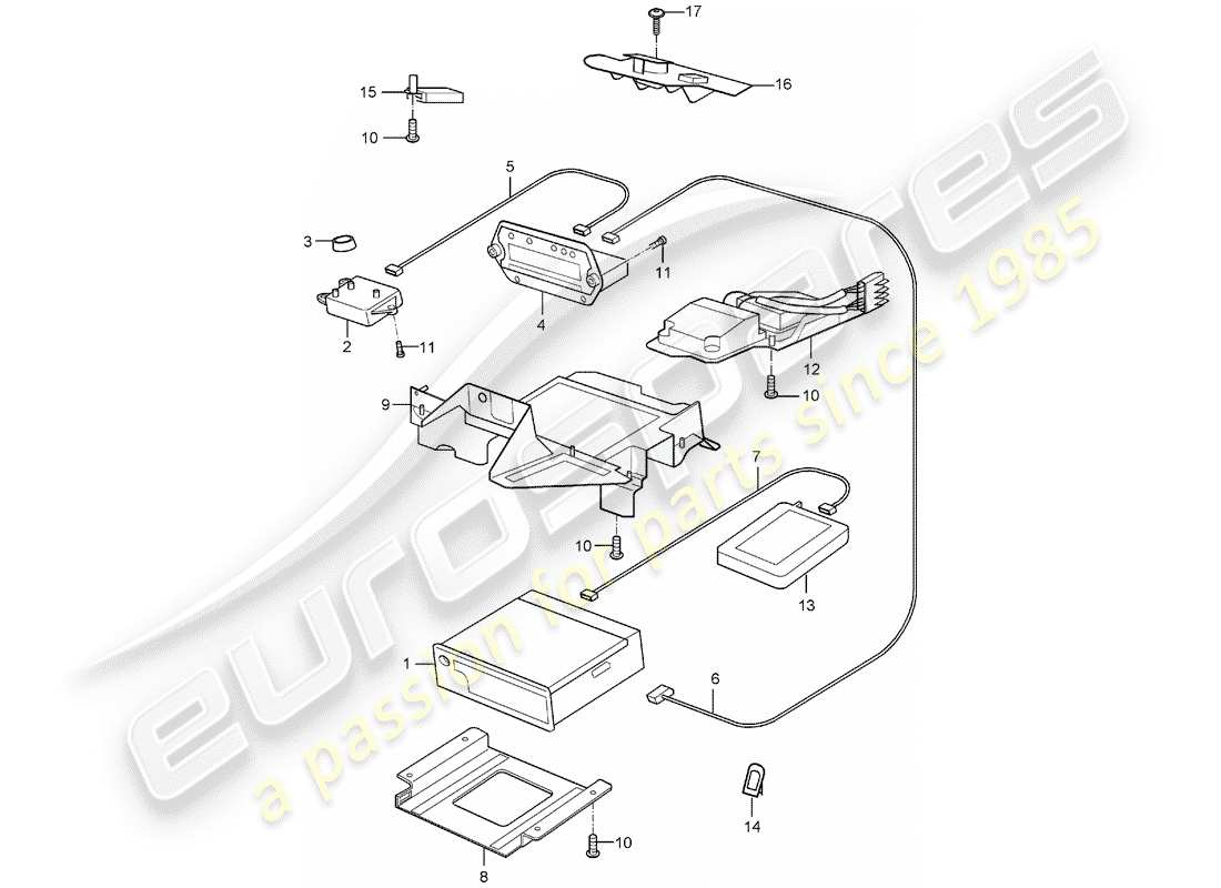 porsche 2006 (carrera gt) gruppo radio - sistema di navigazione - telefono schema parte