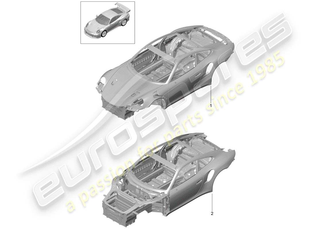 porsche 2015 (991-1 turbo) carrozzeria diagramma delle parti