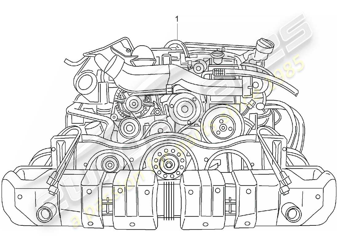 porsche 996 t/gt2 (2001) motore di ricambio - - - pronto per l'installazione - solo - incluso - radiatore carburante schema particolare