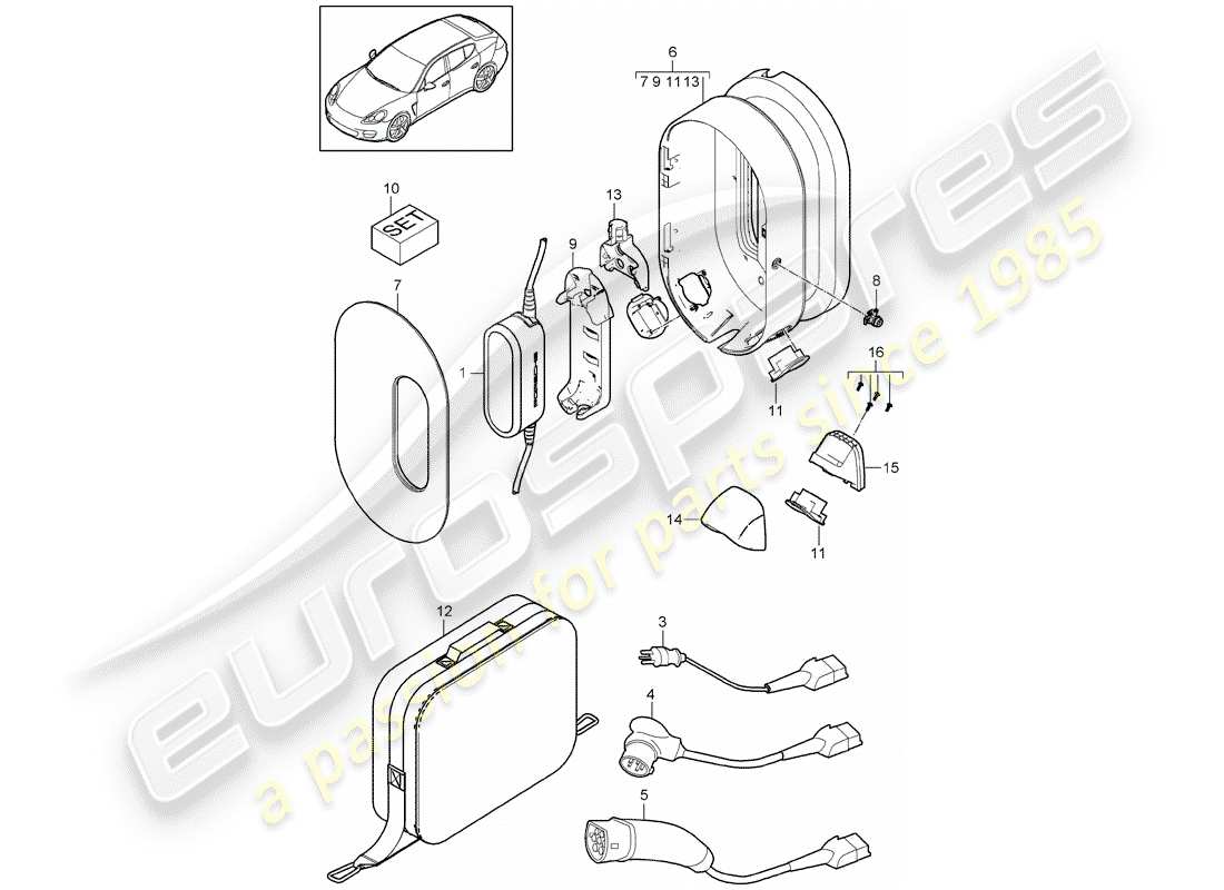 porsche 2012 (panamera 970) unità elettronica diagramma delle parti