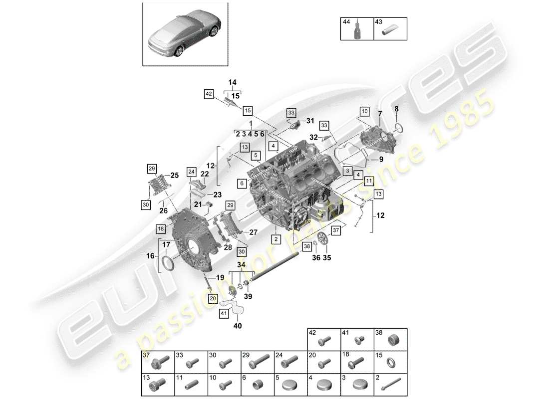 porsche 2019 (panamera 971-1) basamento diagramma delle parti