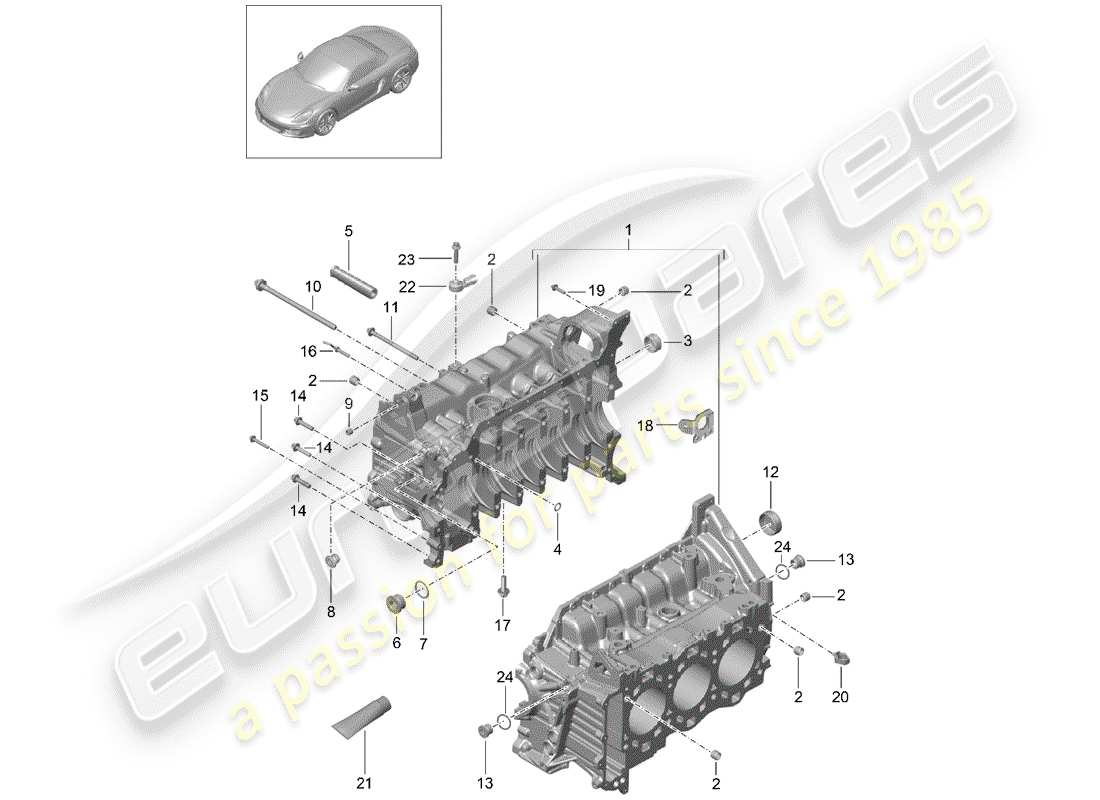 porsche 2016 (981 boxster) basamento diagramma delle parti