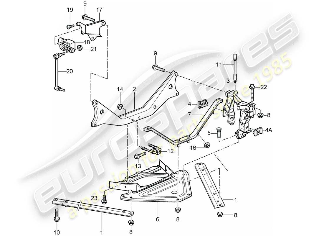 porsche 2005 (987 boxster) asse posteriore diagramma delle parti