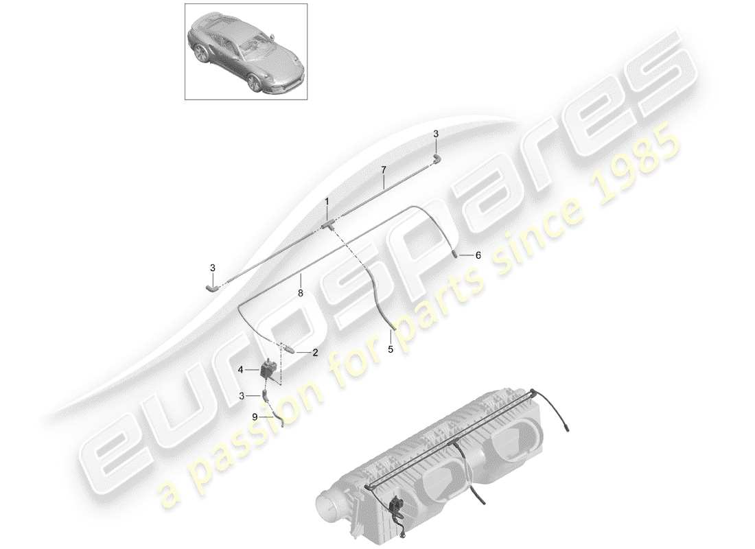 porsche 2016 (991-1 turbo) diagramma delle parti del filtro dell'aria