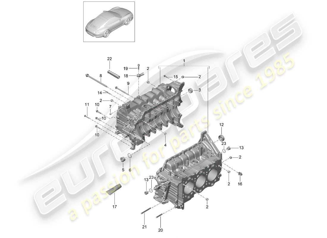 porsche 2013 (991-1) basamento diagramma delle parti