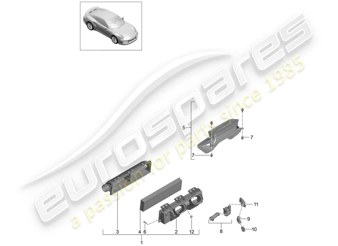 porsche 2015 (991-1 turbo) filtro dell'aria diagramma delle parti