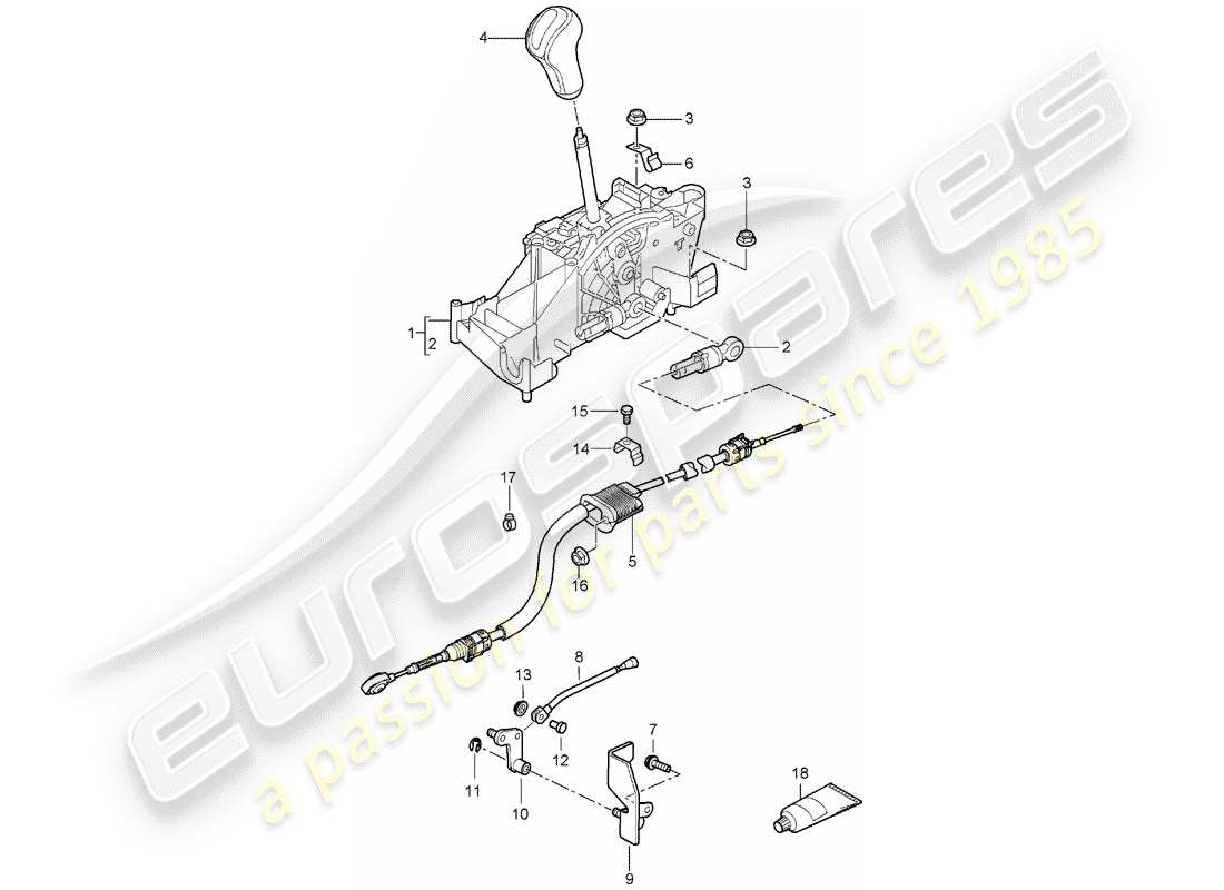 porsche 2005 (987 boxster) leva selettrice diagramma delle parti