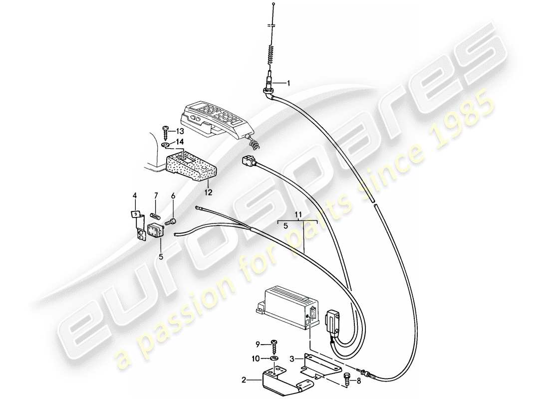 porsche 1989 (911) preparazione del telefono diagramma delle parti