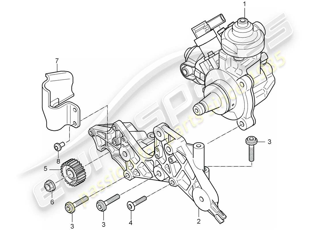 porsche 2007 (cayenne e1 9pa) pompa ad alta pressione diagramma delle parti
