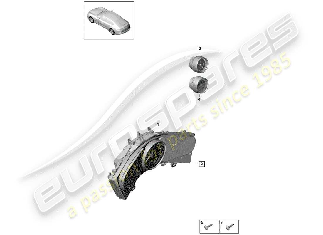 porsche 2017 (panamera 971-1) strumentazione diagramma delle parti