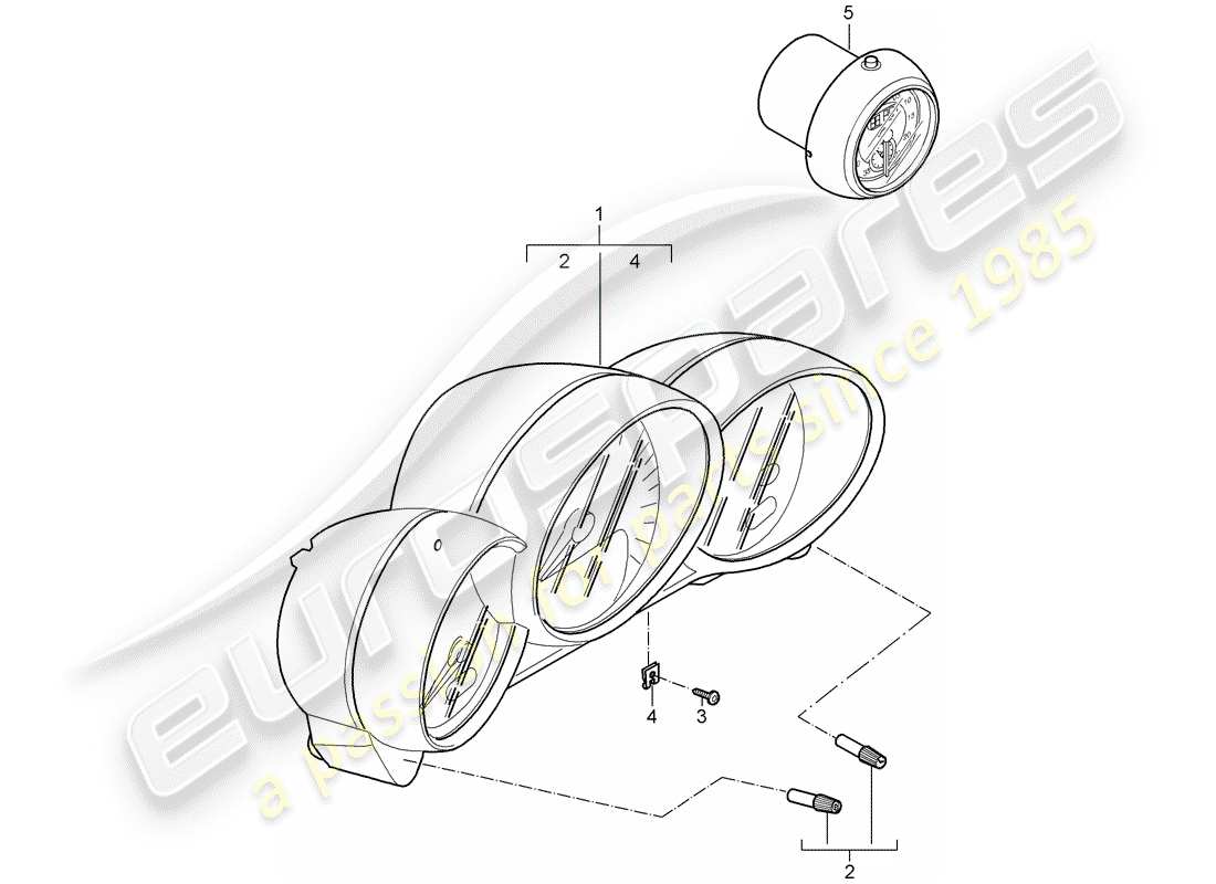 porsche 2008 (987 cayman) strumenti diagramma delle parti