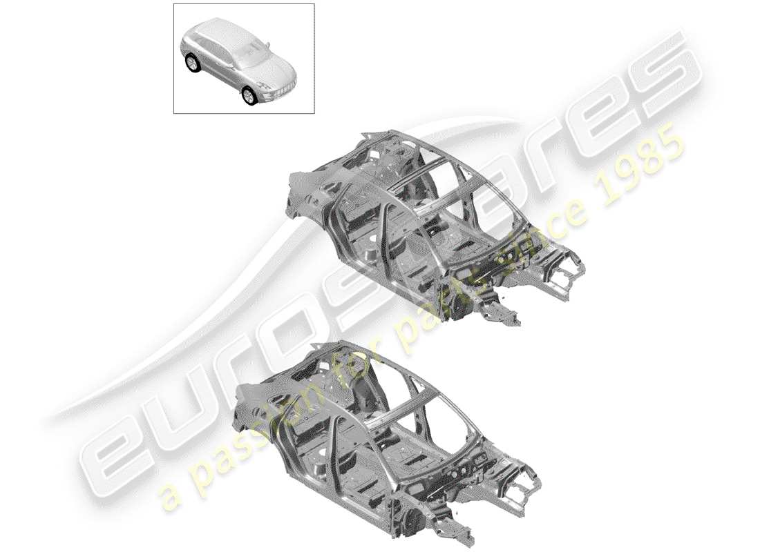 porsche 2018 (macan) carrozzeria diagramma delle parti