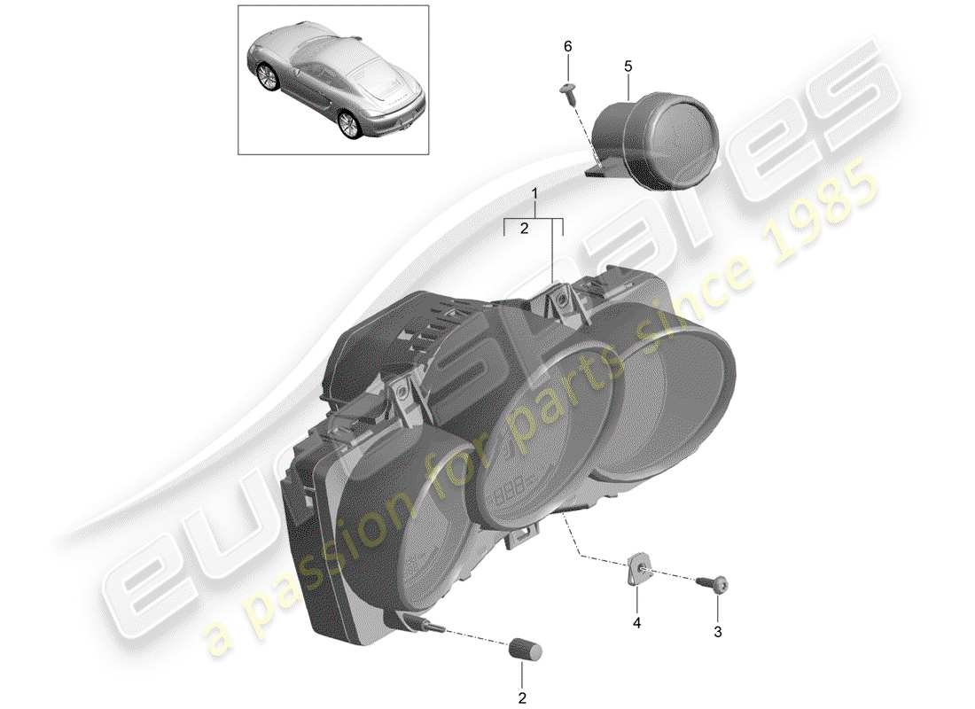 porsche 2014 (981 cayman) strumenti diagramma delle parti