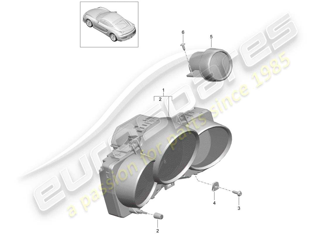 porsche 2016 (981 cayman gt4) strumentazione diagramma delle parti