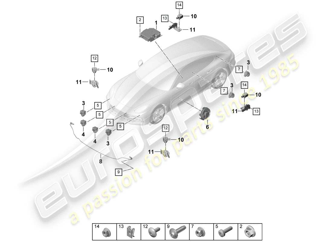 porsche 2020 (panamera 971-1) modulo di controllo elettronico diagramma delle parti