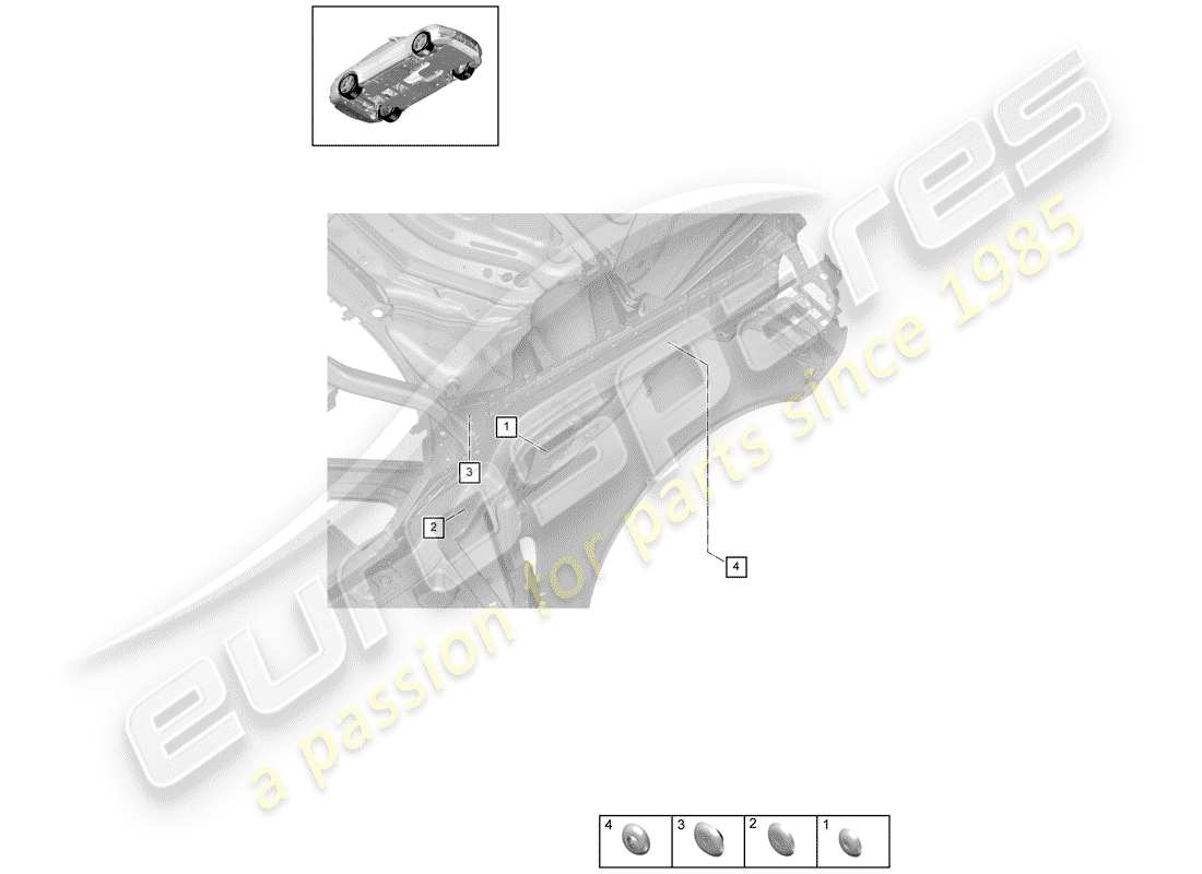 porsche 2018 (panamera 971-1) diagramma delle parti della spina