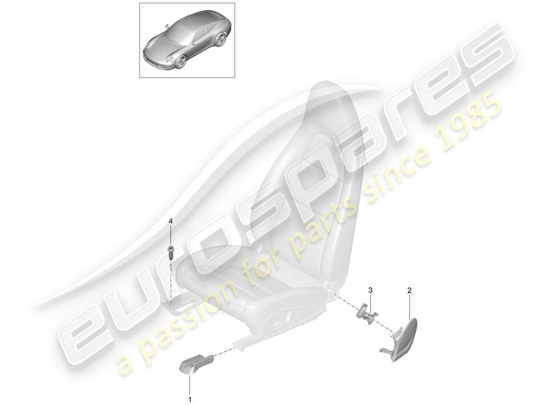 porsche 2013 (991-1) posto a sedere diagramma delle parti