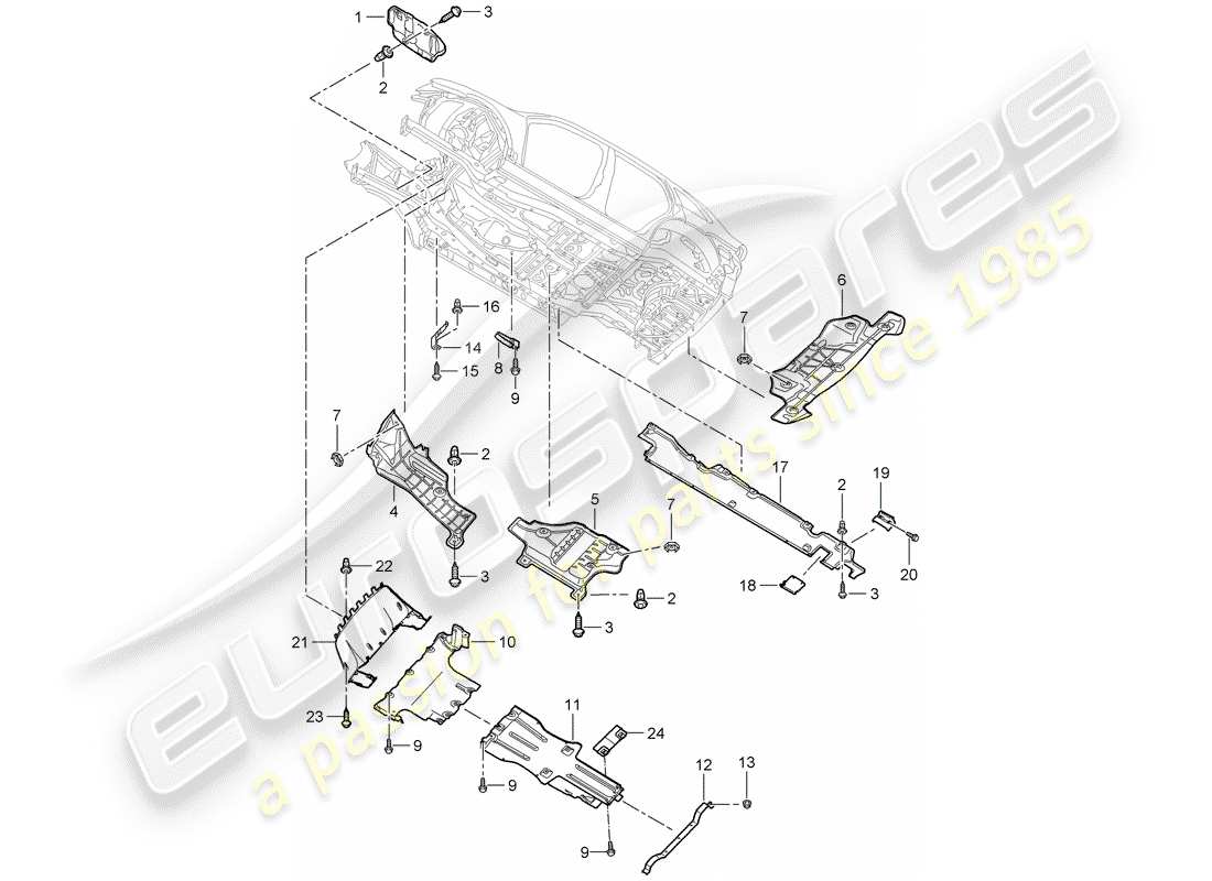 porsche 2007 (cayenne e1 9pa) liner diagramma delle parti