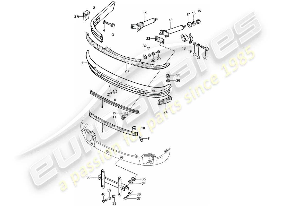 porsche 1989 (911) paraurti diagramma delle parti