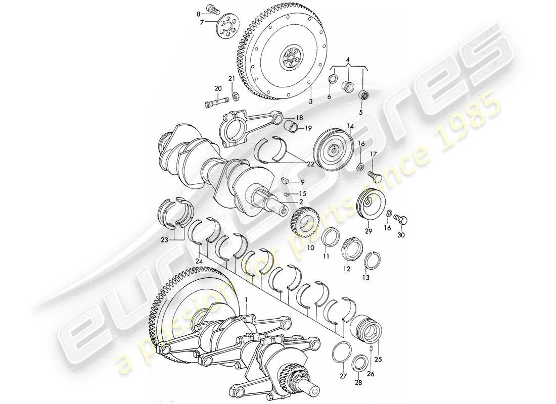 porsche 1969 (911/912) albero motore - e - bielle diagramma delle parti