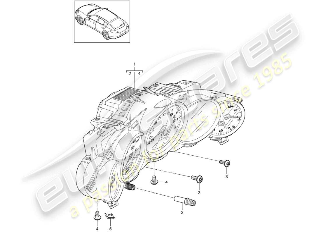 porsche 2010 (cayenne e1 9pa) programma esclusivo per strumenti combinati diagramma delle parti