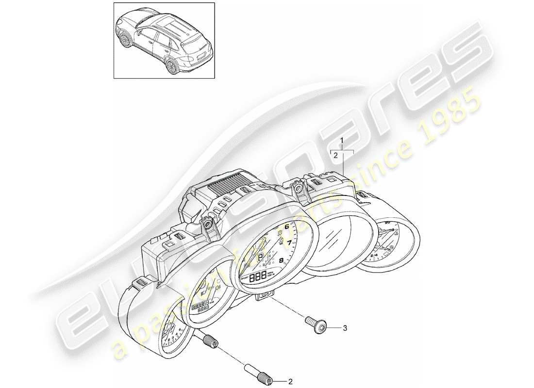 porsche 2011 (cayenne e2 92a) strumenti diagramma delle parti