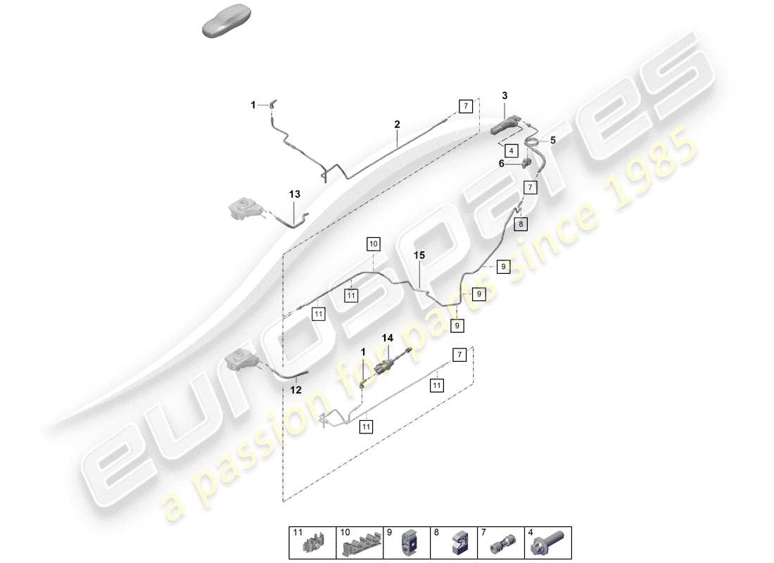 porsche 2019 (718 boxster spyder) frizione idraulica schema delle parti