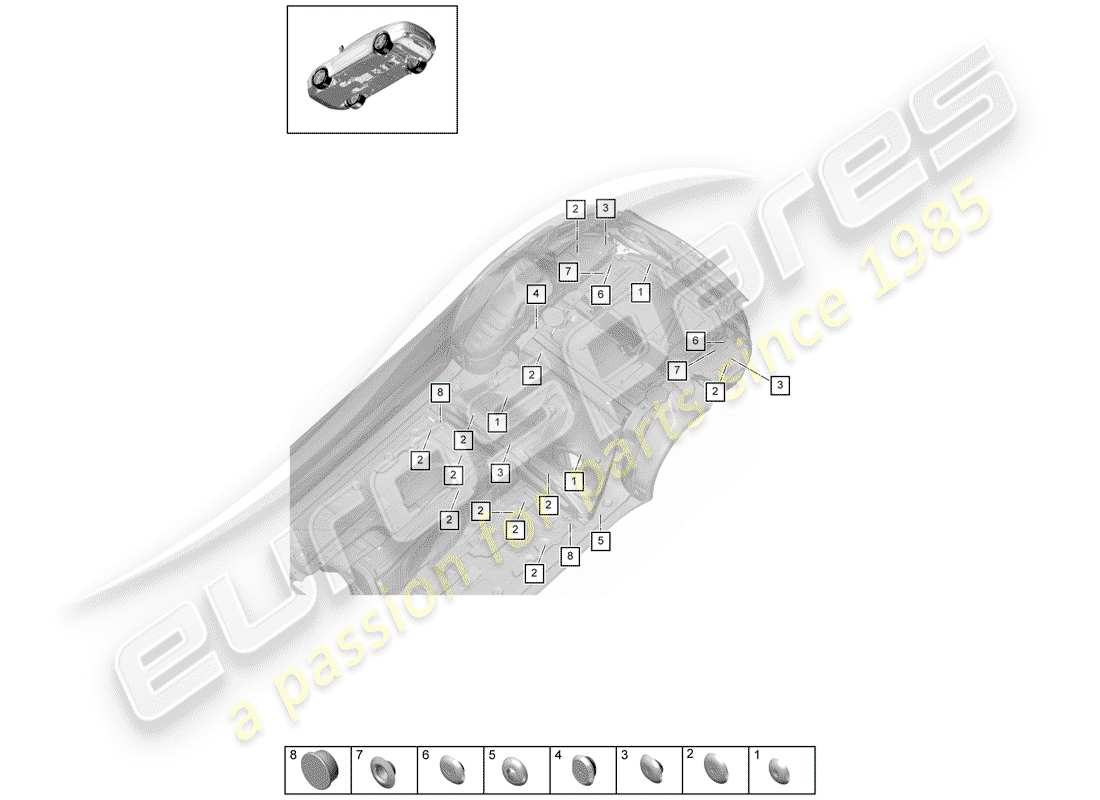 porsche 2018 (panamera 971-1) tappo diagramma delle parti