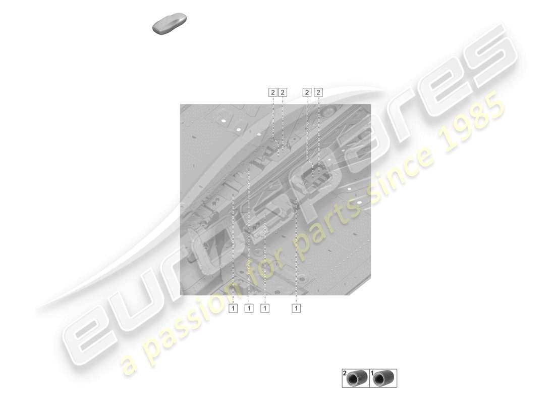 porsche 2019 (992-1) connettore per tunnel sottoscocca diagramma delle parti