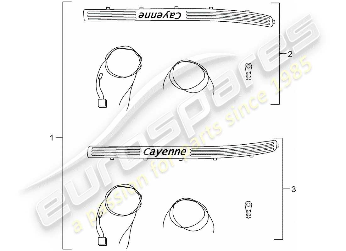 porsche 2012 (tequipment cayenne) battitacco - pannello soglia schema delle parti