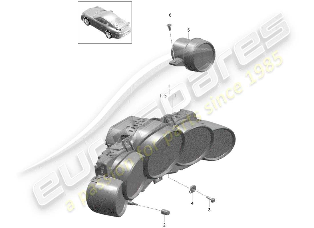 porsche 2014 (991-1 r/gt3/rs) strumentazione diagramma delle parti