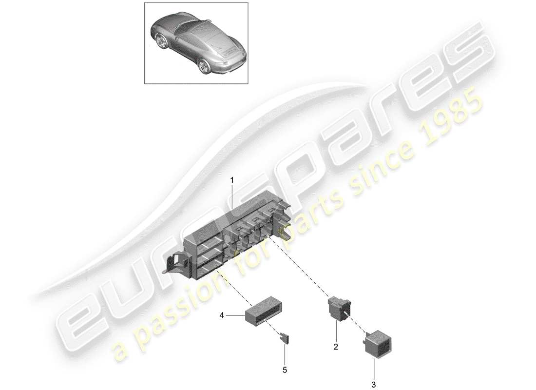 porsche 2013 (991-1) scatola fusibili/piastra rele' schema delle parti