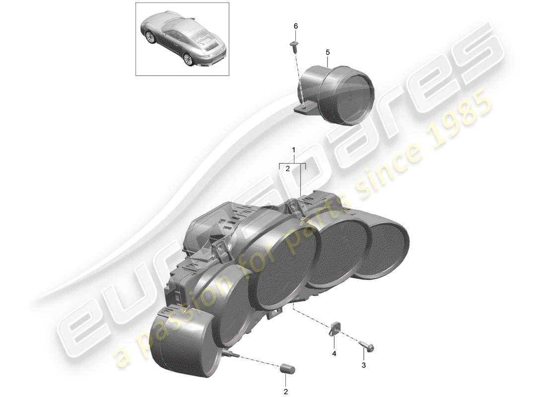porsche 2019 (991-2) strumentazione diagramma delle parti