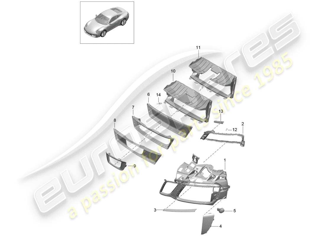 porsche 2017 (991-2) condotto dell'aria diagramma delle parti