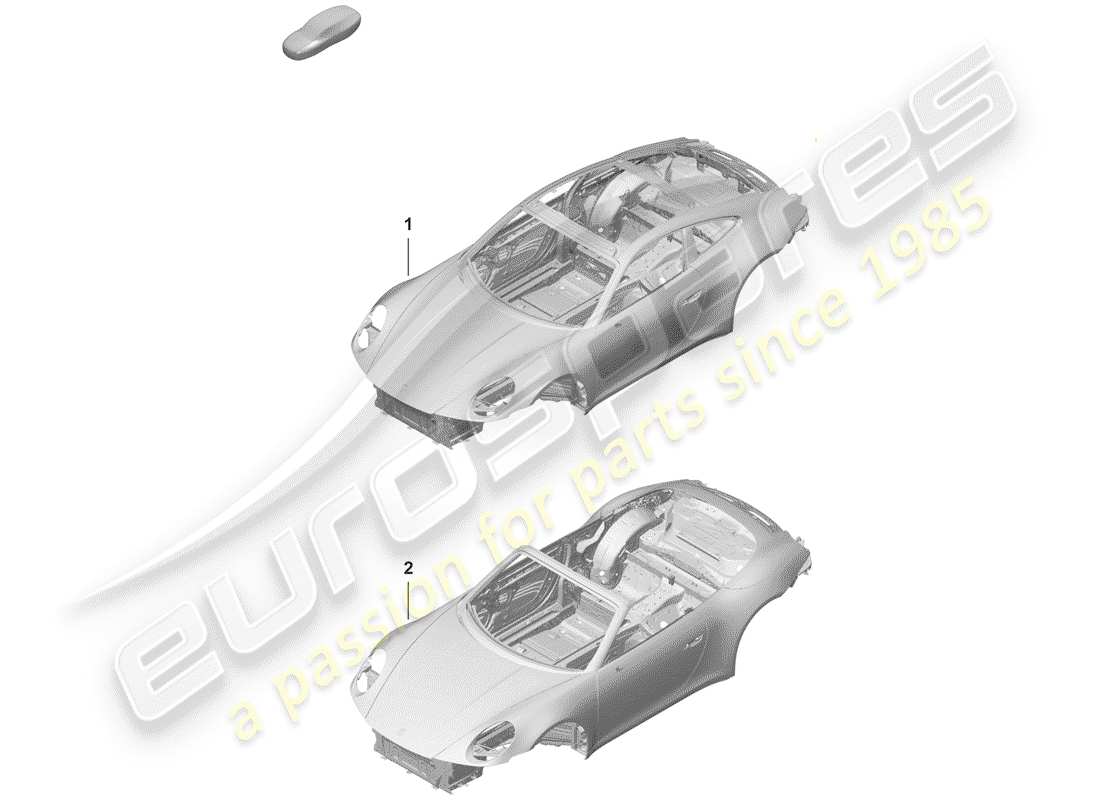 porsche 2019 (992-1) schema delle parti della carrozzeria