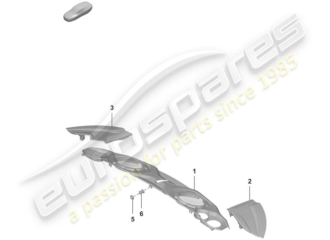 porsche 2019 (992-1) schema delle parti copertura motore