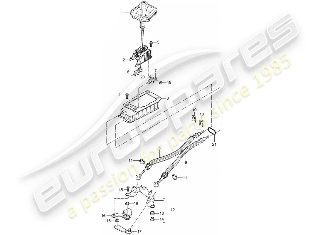 porsche 2003 (cayenne e1 9pa) meccanismo di cambio diagramma delle parti