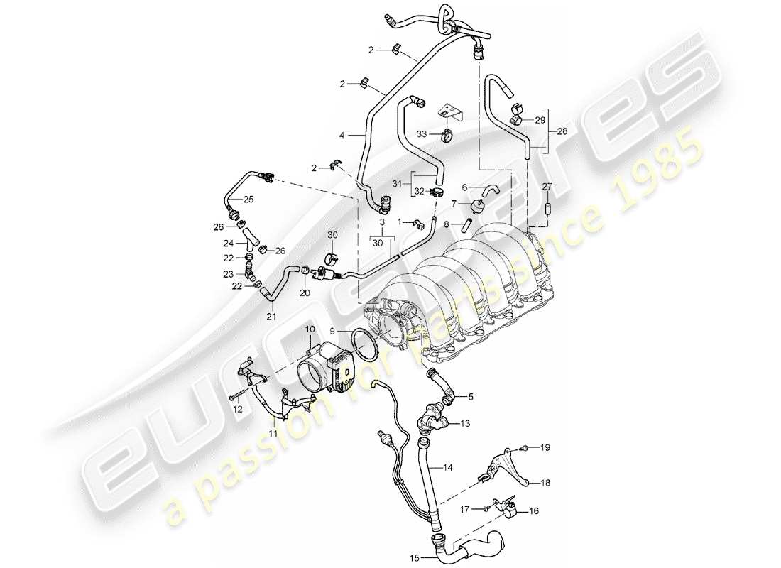 porsche 2003 (cayenne e1 9pa) corpo farfallato diagramma delle parti