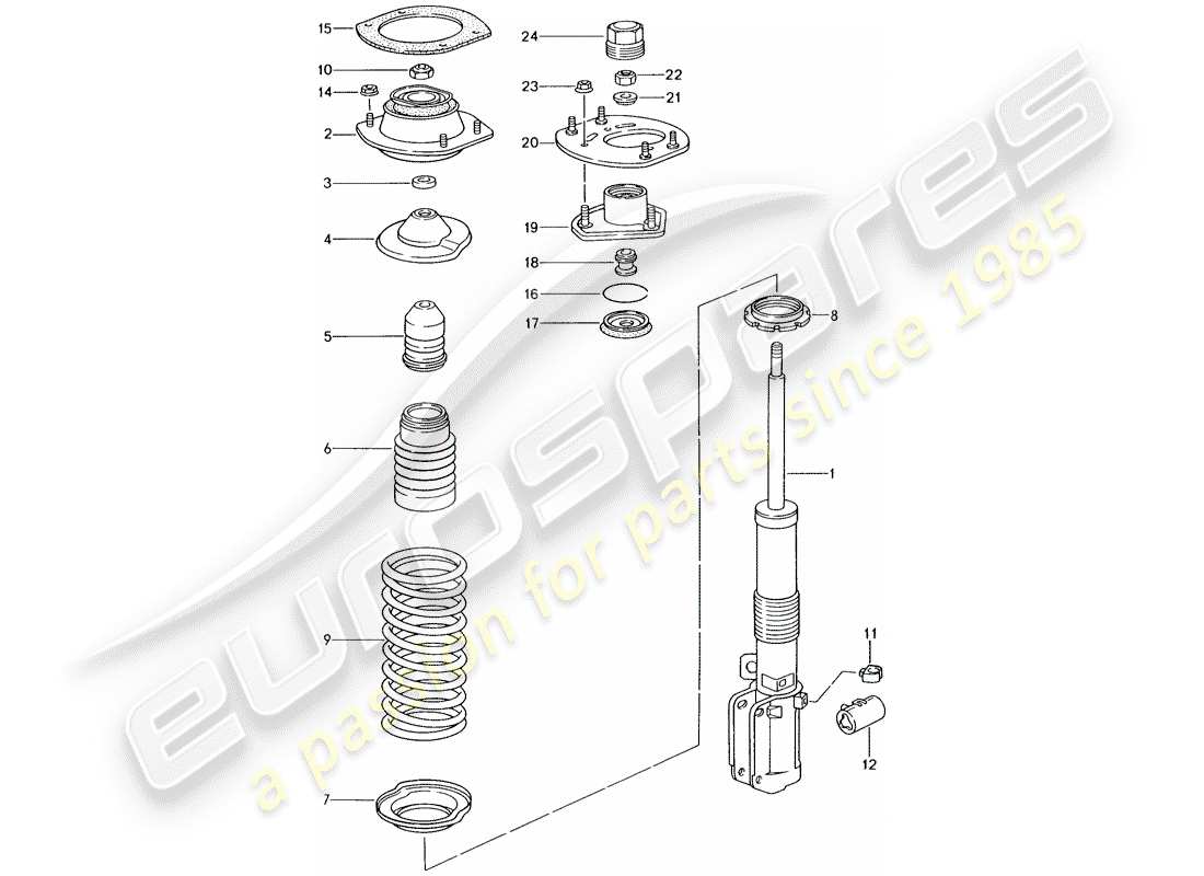 porsche 1996 (993) sospensione - punte ammortizzatore diagramma delle parti