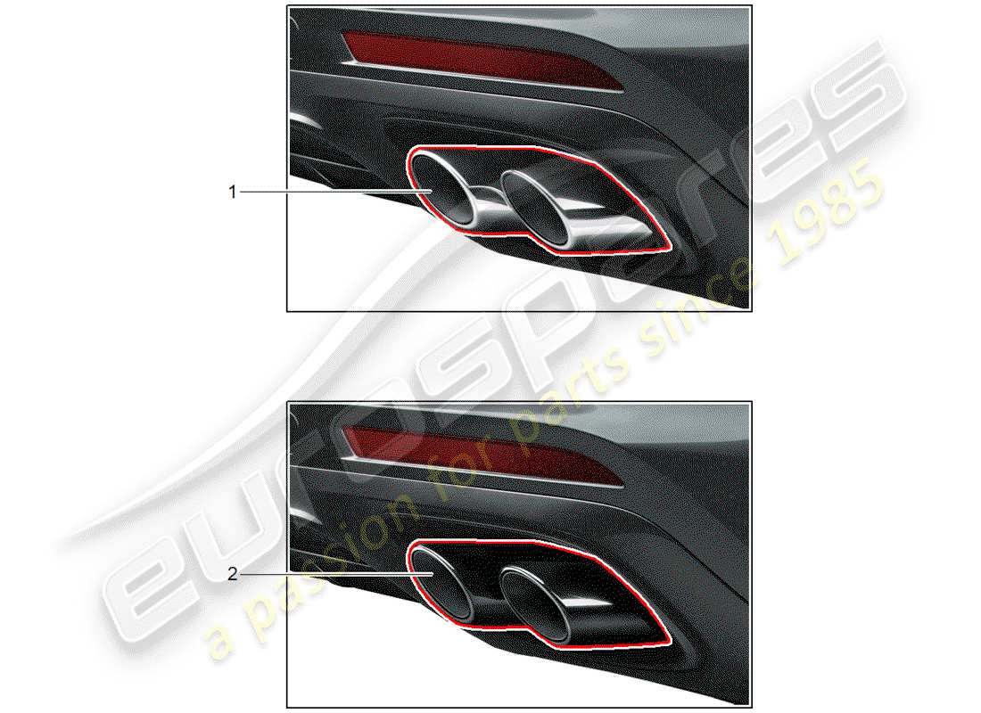 porsche 2016 (tequipment panamera) tubo di scappamento diagramma delle parti