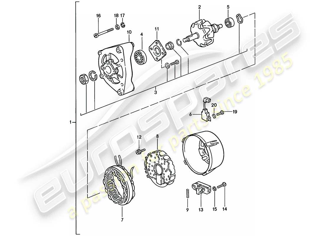 porsche 1978 (924) alternatore diagramma delle parti