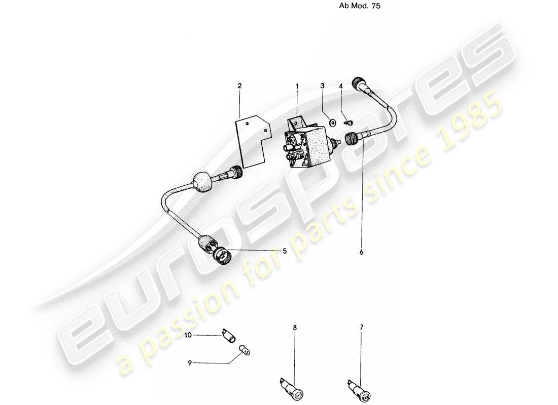 porsche 1972 (914) catalizzatore - contatore interruttore - spia di avvertimento - d - mj 1975>> diagramma delle parti