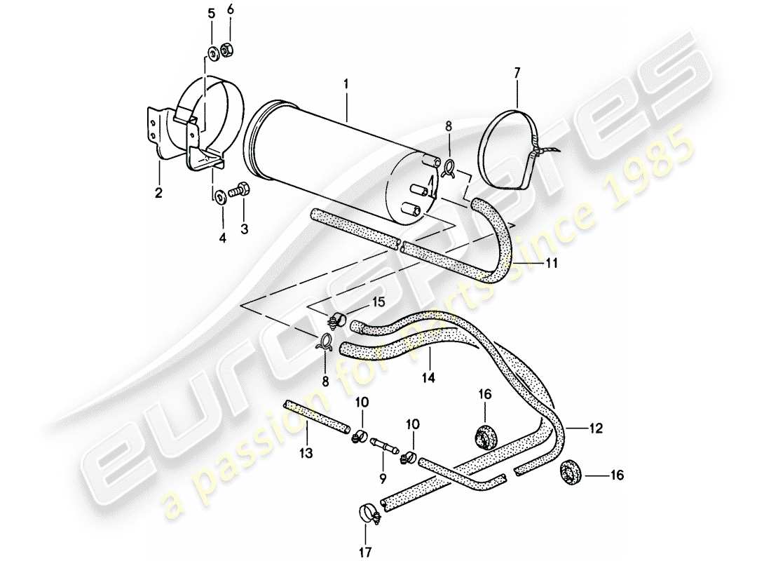 porsche 1986 (911) contenitore per emissioni evaporative diagramma delle parti