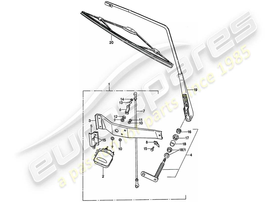 porsche 1977 (911) tergicristallo posteriore - d >> - mj 1975 schema delle parti