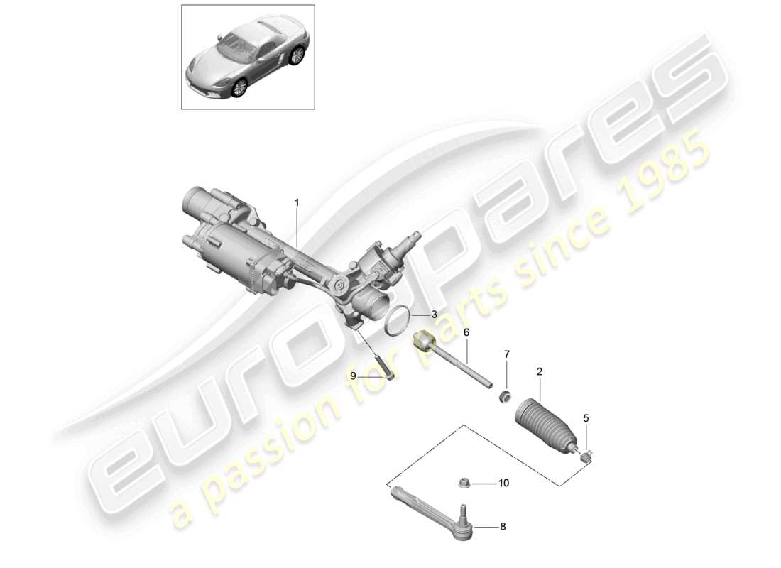 porsche 2020 (718 boxster) sterzo diagramma delle parti