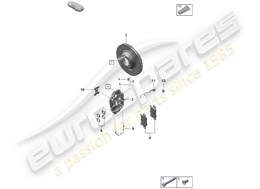 porsche 2019 (718 boxster spyder) freni a disco diagramma delle parti