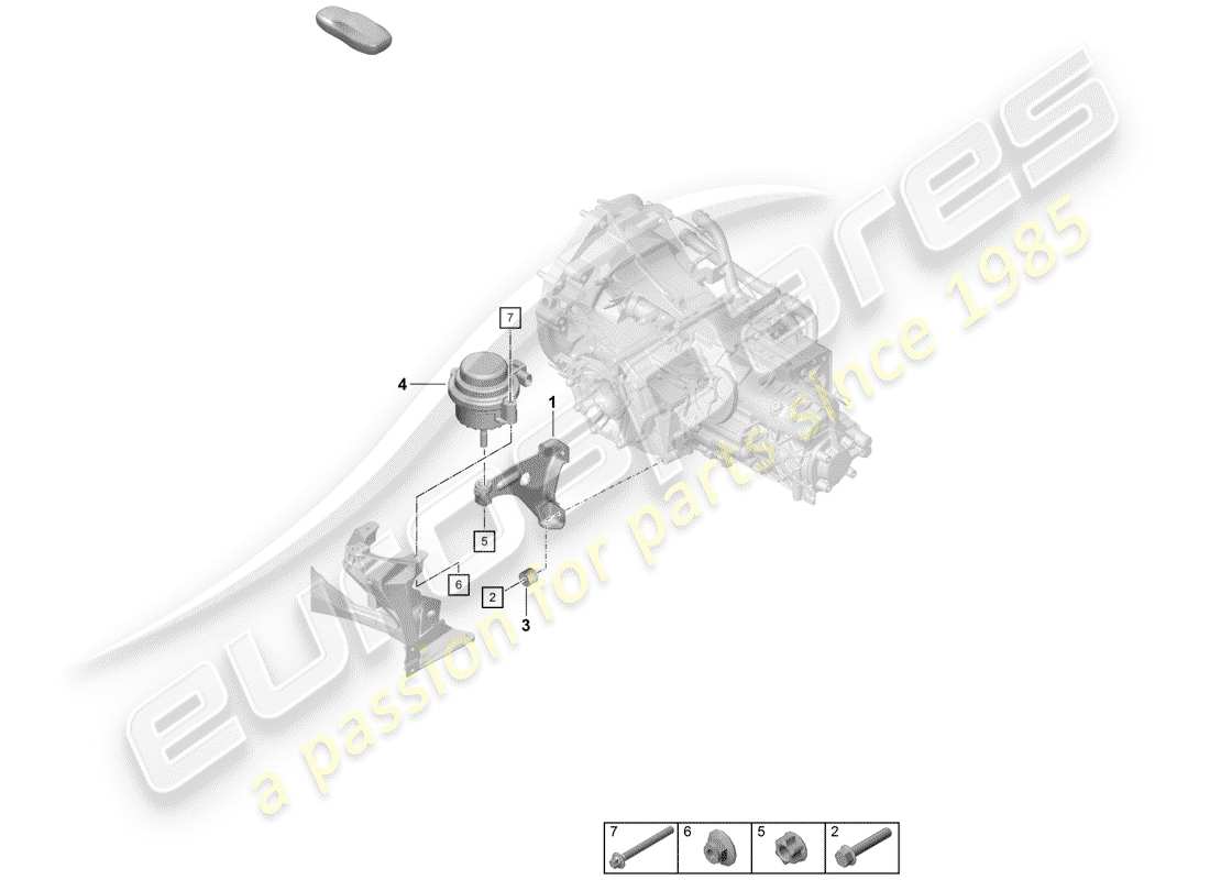 porsche 2019 (718 boxster spyder) schema delle parti per il montaggio del cambio