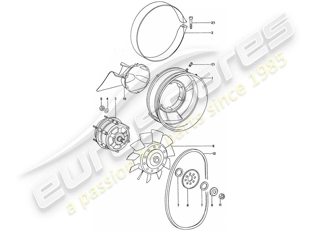 porsche 1977 (911) aria condizionata diagramma delle parti