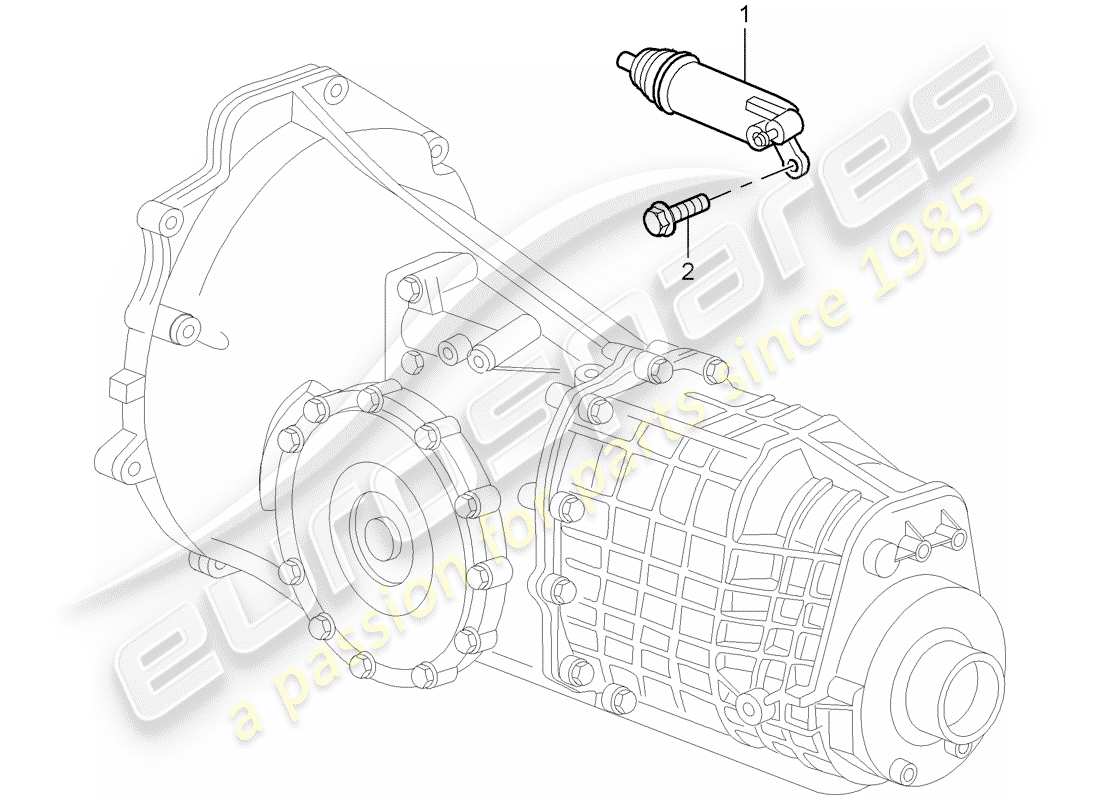 porsche 2001 (986 boxster) frizione idraulica - funzionamento diagramma delle parti