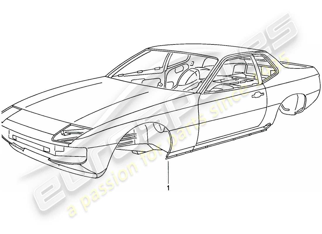porsche 1987 (924s) schema delle parti della carrozzeria